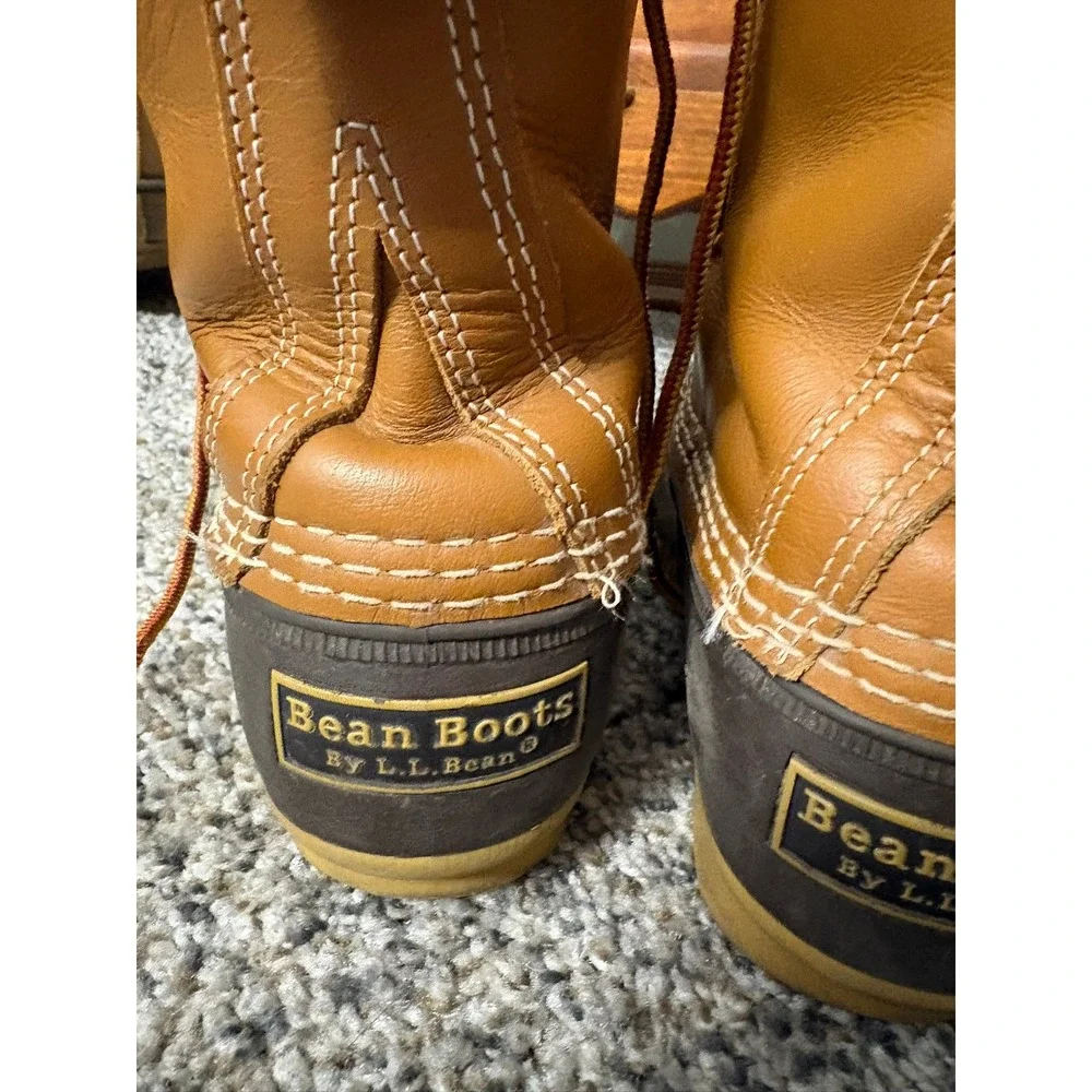 LL Bean Bean Boots 8 Inch Duck Boots 6M Tan Brown Made in USA Vintage Style